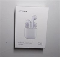 Bluetooth earbuds white T12 ANTURSON TRUE WIRELESS