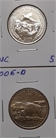 UNC STATE QUARTERS- 2006-D ND & SD
