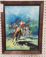 ORIGINAL OIL ON CANVAS POLO PAINTING