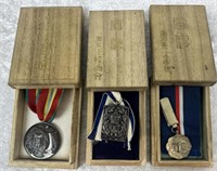 3 x Cased Japanese Medals