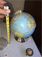 Vintage Metal Globe + Mini Globe Pencil Sharpener