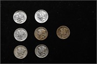 Lot of Seven Coins- 1917-p, 1919-s, 1941-d, 1916-s