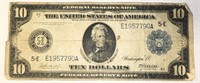 Series 1914 $10 Federal Reserve $10 Large Note.