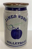 James Wood volleyball crock 7 inches tall and 4