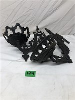 Victorian Ornate Cast Iron Wall Mount Holders