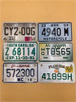 Set Of Southern States Motorcycle License Plates