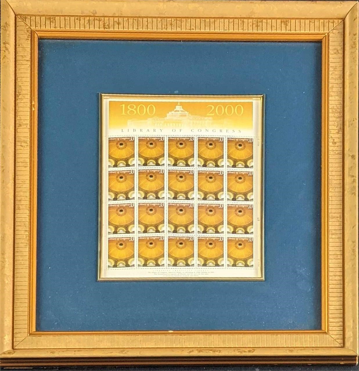 Framed Library of Congress Complete Sheet of 20 33