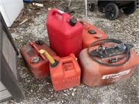 3 BOAT GAS CANS, 2 REGULAR GAS CANS