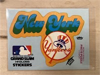 Fleer Grand Slam Sticker New York Yankees