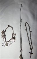 Sterling Silver Necklace & Bracelets 27.8g