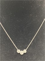10k white gold necklace 0.5ct diamonds new