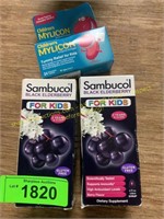 2 sambucol black elderberry for kids, mylicon