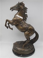 AMAZING LARGE BRONZE HORSE STATUE 28 IN TALL