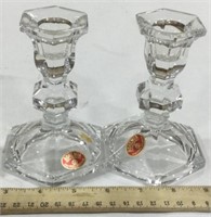 Bohemia Czechoslovakia lead crystal candle