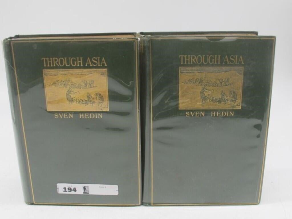 1898 2 VOLUME "THROUGH ASIA" BY SVEN HEDIN $1200