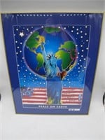 2001 SIGNED PETER MAX POSTER "PEACE ON EARTH"