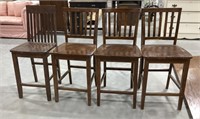 4-Wood counter height chairs-24in