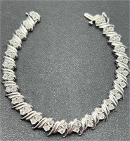 1ct natural diamond’s sterling silver bracelet