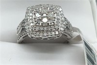 1ct diamond sterling silver size 7 ring