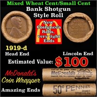 Lincoln Wheat Cent 1c Mixed Roll Orig Brandt McDon