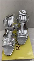 Silver sandals size 8,5 - 4in heels