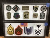 2-wood framed military patches wall decor-19.5 x