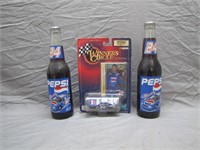 NASCAR Pepsi Lot; 2 #24 Glass Pepsi Bottles & Jeff