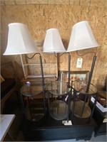 3 SOFA LAMP GLASS ROUND TOP