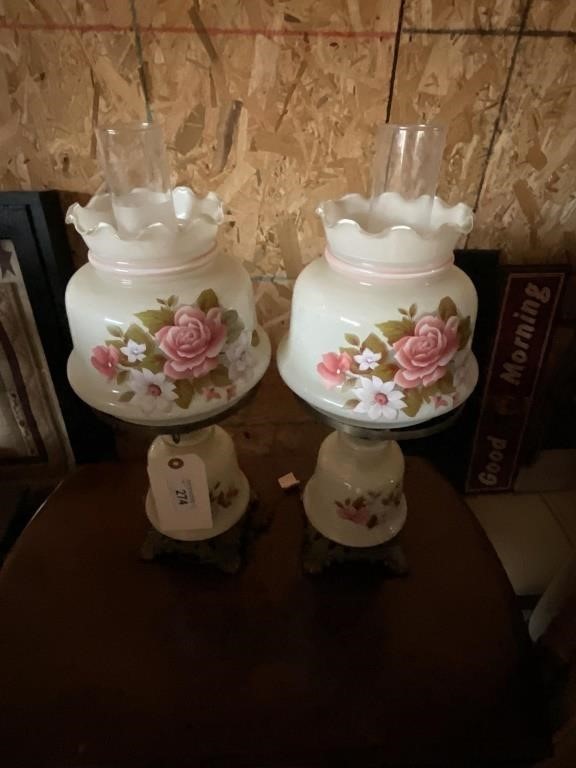 PAIR OF COLONIAL STYLE LAMP