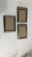 3 5x7 silver picture frames