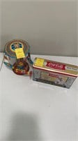 airplaine wind up toy - tin CocaCola box