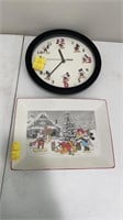 Mickey Mouse platter plate and clock