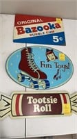 Assorted tin signs