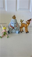 Glass figurines - tinker bell- Bambi - dumbo