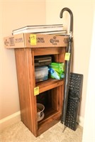 Small Walnut Shelving Unit, Box of Coin Books and