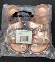 Brand new pair of Brown Oak rose gold sandals,