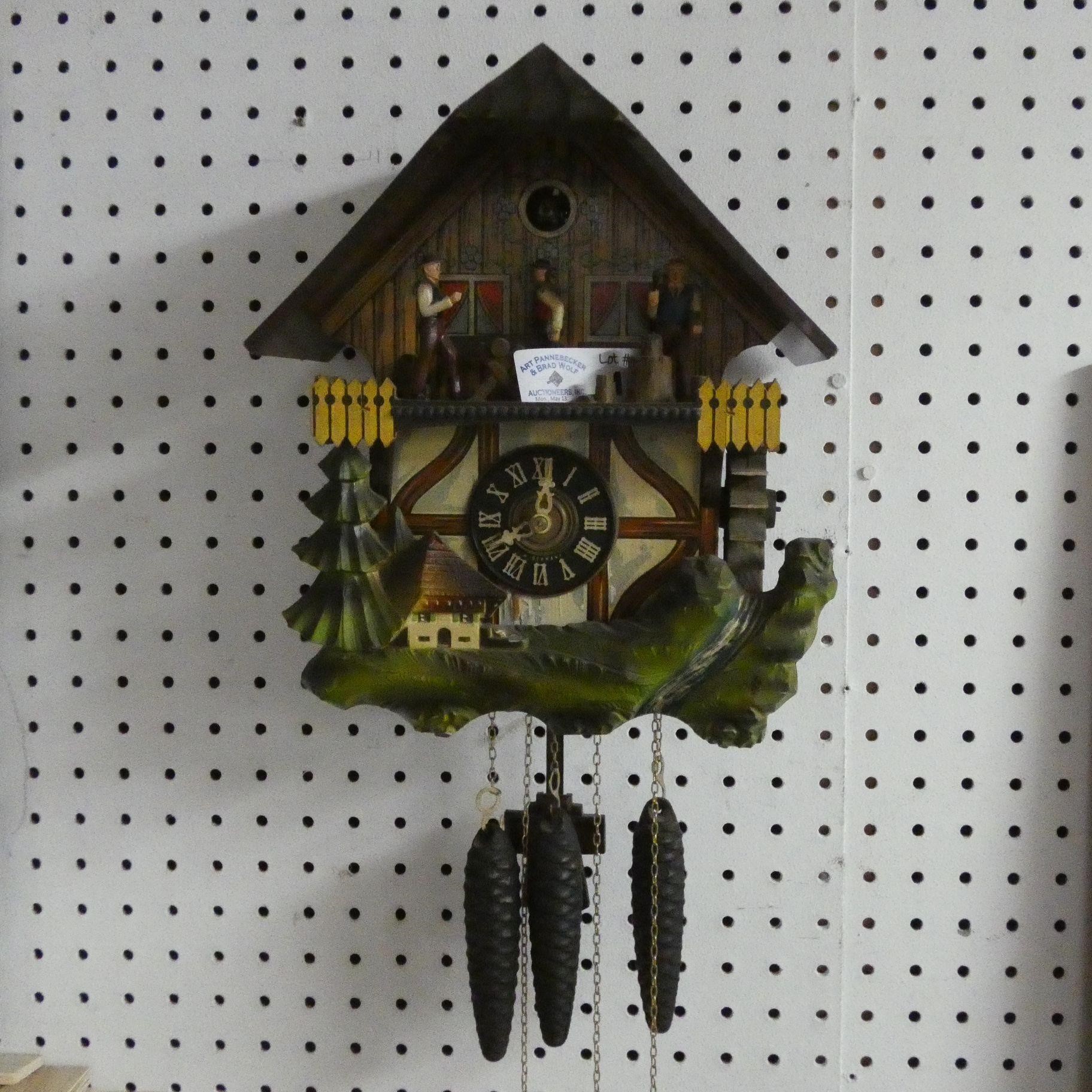 Vintage Sawmill Cuckoo Clock W. Germany