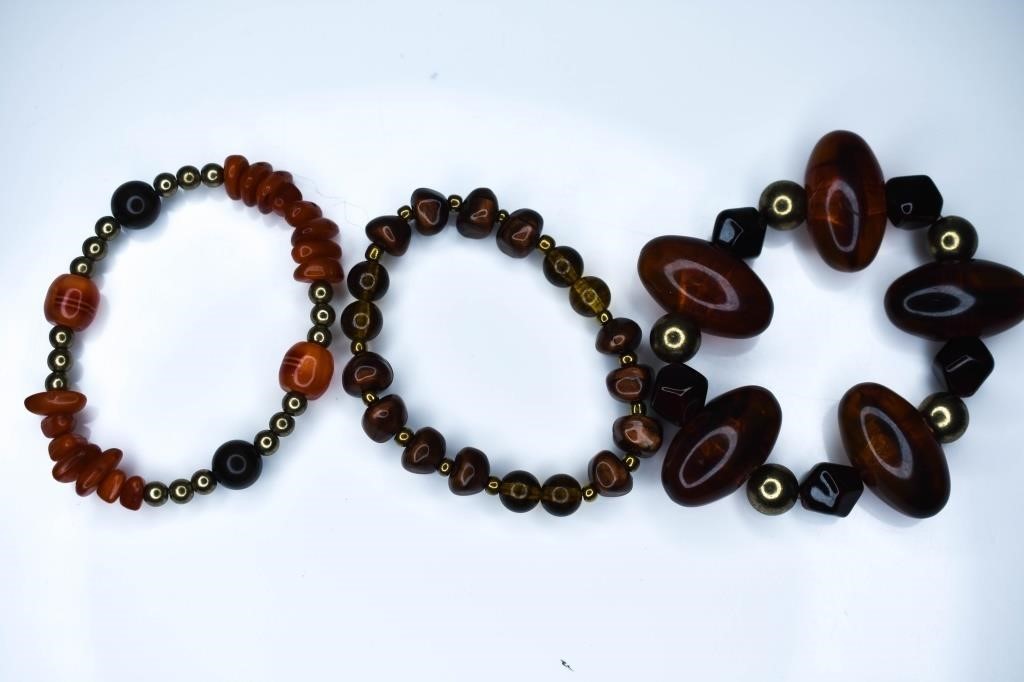 Faux Amber Bracelet Grouping