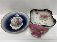 Antique Bavarian Porcelain & Brilliant Cut Glass