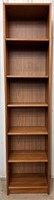 Tall Slim Adjustable 6 Shelf Wood Bookcase