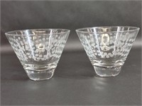 Stemless Frosted Dot Martini Glass Pair