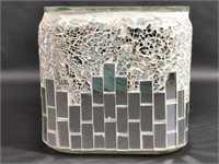 Mirrored Glass Mosaic Square Vase