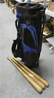 Golf Club Bag w/ Wooden Baseball Bats