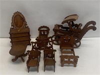 Vintage Handmade Wood Doll Furniture