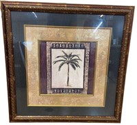 Large Kirklands Framed Palm Tree Art