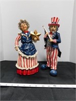 2 ceramic patriotic statues