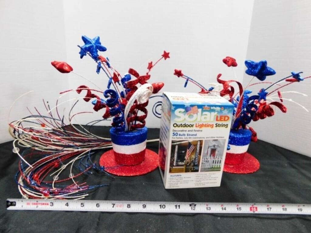 Forth of July table décor solar LED sting lights