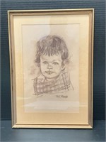 E C Rose Portrait Sketch of a Child