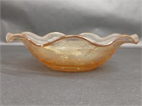Vintage Jeanette Carnival Glass Ruffled Edge Bowl