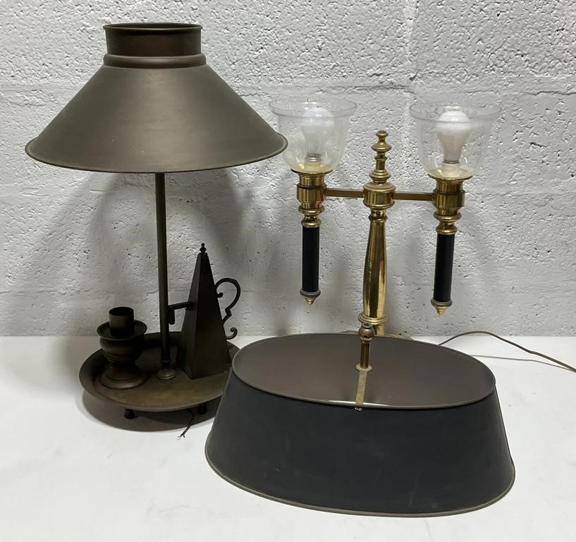 Antique Toleware Style Lamp & More